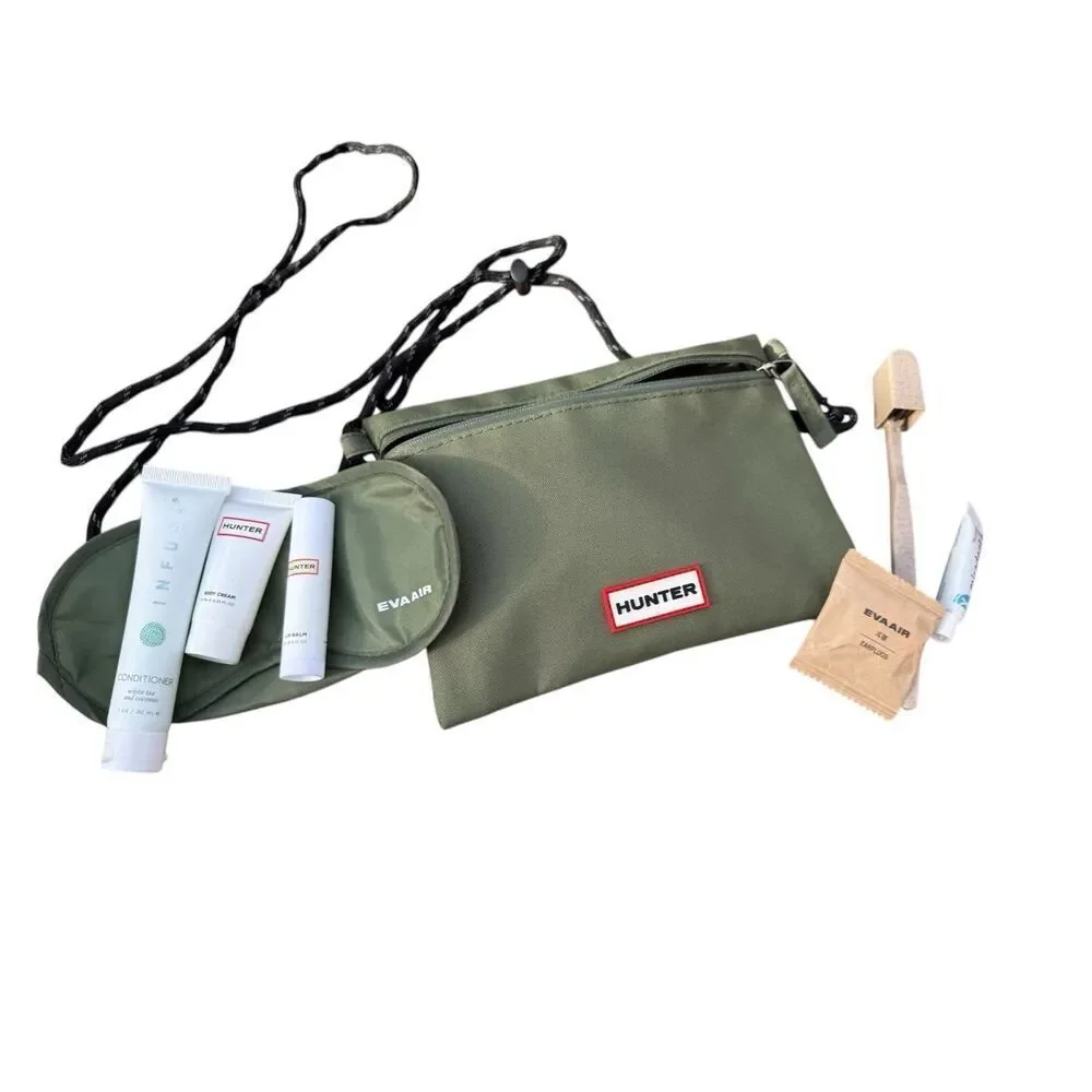 Hunter Travel Toiletry Bag Set Green Eva Air Overnight Kit